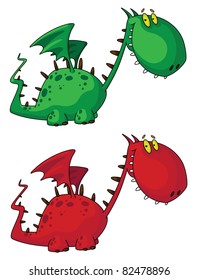 illustration of a cartoon dragon