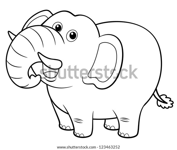 Illustration Cartoon Elephant Coloring Book Stock Vector (Royalty Free ...