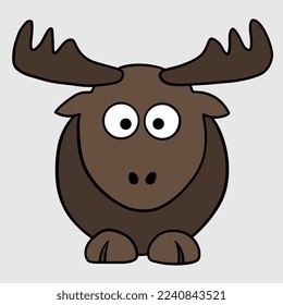 Illustration of cartoon elk vector