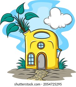 Illustration of Cartoon Fairy house