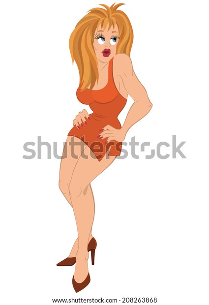 Illustration Cartoon Female Character Isolated On Stock Vector