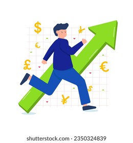 illustration cartoon Finance, investment, money growth, finance cartoon character.
