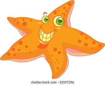 Illustration of  a cartoon fish on white