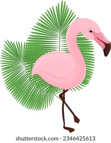 illustration cartoon flamingos, cartoon drawing, vector animal
