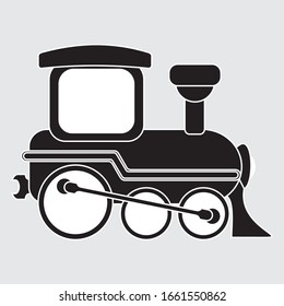 illustration of cartoon flat vector locomotive design in solid color