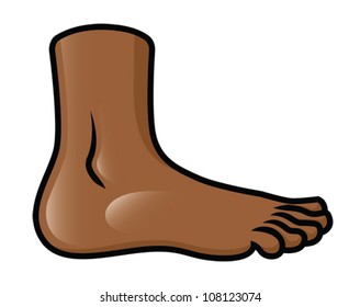 Illustration of a cartoon foot in side view. Eps10 Vector.