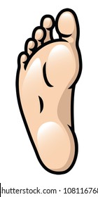 Illustration of a cartoon foot sole. Eps 10 Vector.