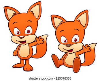 illustration of Cartoon Fox