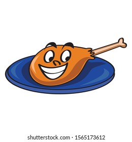 illustration of cartoon fried chicken