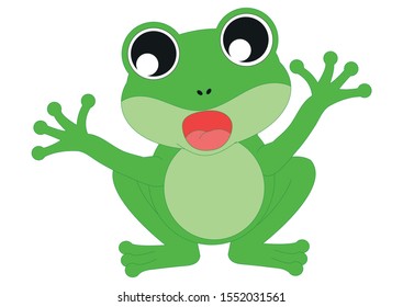 Illustration of Cartoon Frog. Frog who Sings