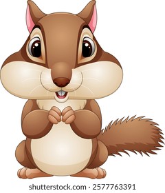 Illustration of cartoon funny chipmunk