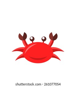 Illustration cartoon funny crab isolated on white background - vector