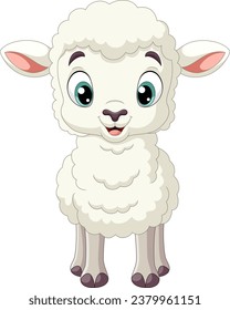 Illustration of cartoon funny lamb