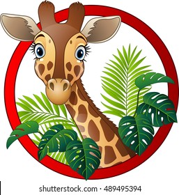 Illustration of cartoon giraffe mascot