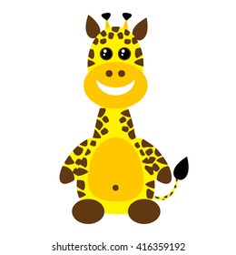 illustration of cartoon giraffe on white background.