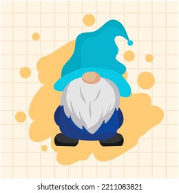 illustration gnome de dessin animé sur fond peint à la brosse.Jolie et festive Généme d'automne illustrations vectorielles 