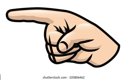 Illustration of a cartoon hand pointing. Eps 10 Vector.