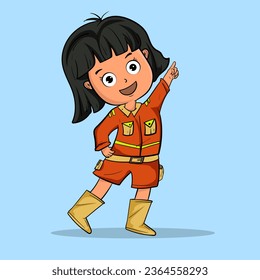 Illustration cartoon Of Happy Children Playing for element story school 
