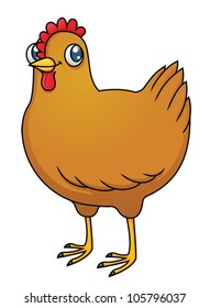 An illustration of a cartoon hen. Eps10 Vector.