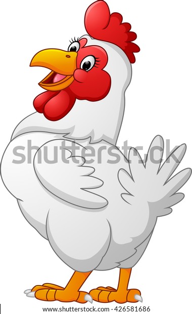 Illustration Cartoon Hen Posing Stock Vector (Royalty Free) 426581686 ...