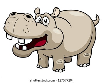 illustration of Cartoon Hippopotamus