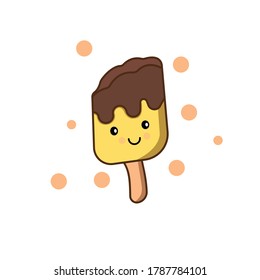 Illustration cartoon ice cream. Design template vector