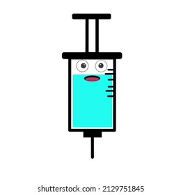 illustration of a cartoon injection with a syringe