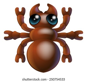 An illustration of a cartoon insect ant bug character