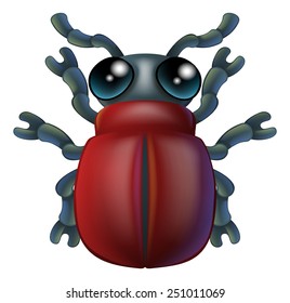 An illustration of a cartoon insect bug character