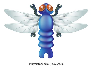An illustration of a cartoon insect dragon fly bug character