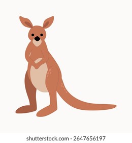 Ilustração de um canguru dos desenhos animados. Fundo branco, isolar
	

