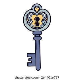 illustration of a cartoon key