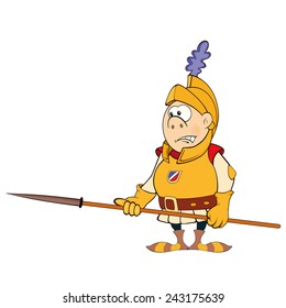 Illustration of a cartoon knight 