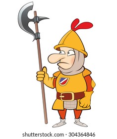 Illustration of a cartoon knight 