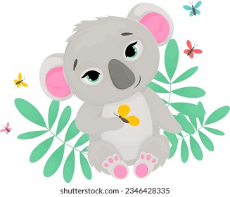 illustration cartoon koala , cartoon drawing, vector animal