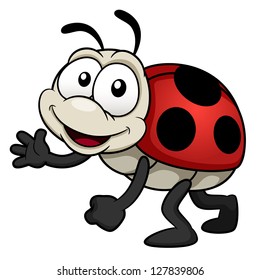 Illustration Of Cartoon Lady Bug