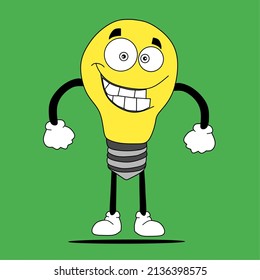 an illustration of a cartoon lamp with a cute shape. suitable for children's clothes