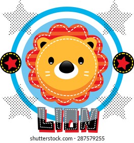 illustration of cartoon lion vector.