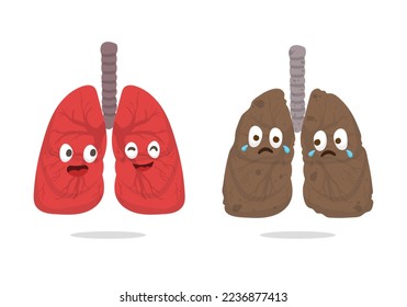 illustration of cartoon lungs organ good for education, banner, healthy icon.