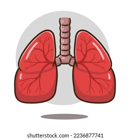 illustration of cartoon lungs organ good for education, banner, healthy icon.