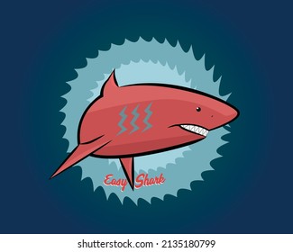 
illustration of a cartoon mascot shark
