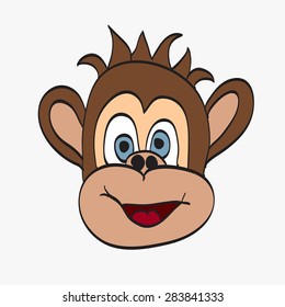 illustration of Cartoon Monkey