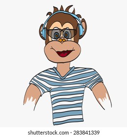 illustration of Cartoon Monkey