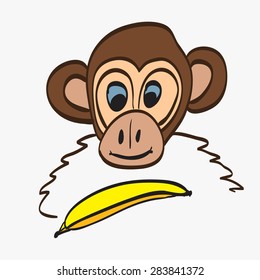 illustration of Cartoon Monkey