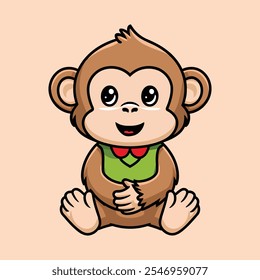 Illustration of cartoon monkey art