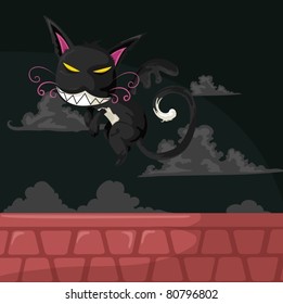 illustration of  cartoon monster cat