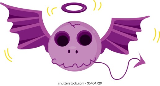 illustration of cartoon monster on white