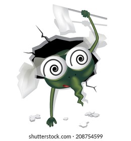 Illustration of cartoon mosquito. The loser mosquito. Mosquito character.