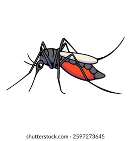 illustration cartoon mosquito on white background