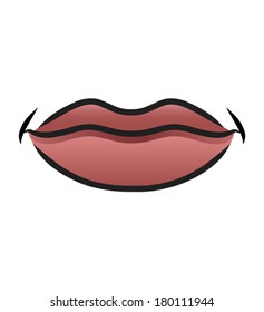 Illustration of a cartoon mouth smiling. Eps 8 Vector.